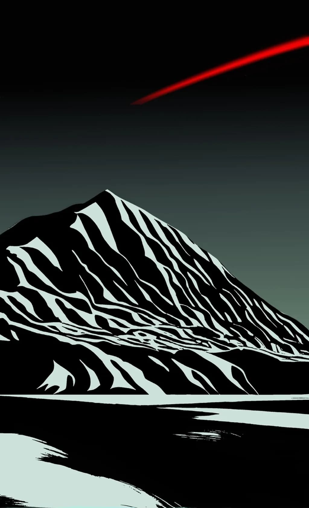 Red Meteor Over Mountain