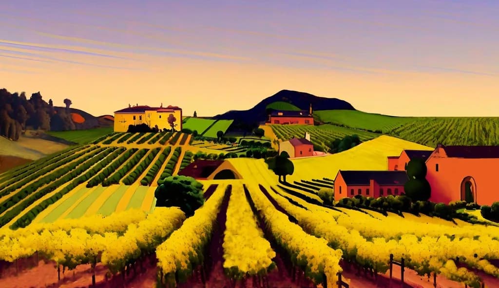 Golden Vineyard Sunset