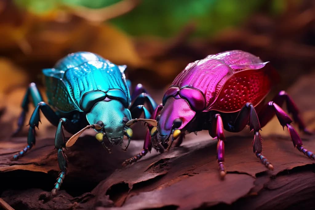 Magenta and Cyan Beetles