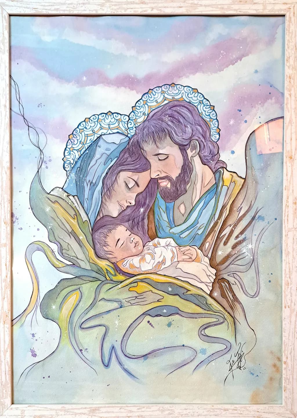 Tender Embrace: A Serene Portrait of Family Love and Divine Connection