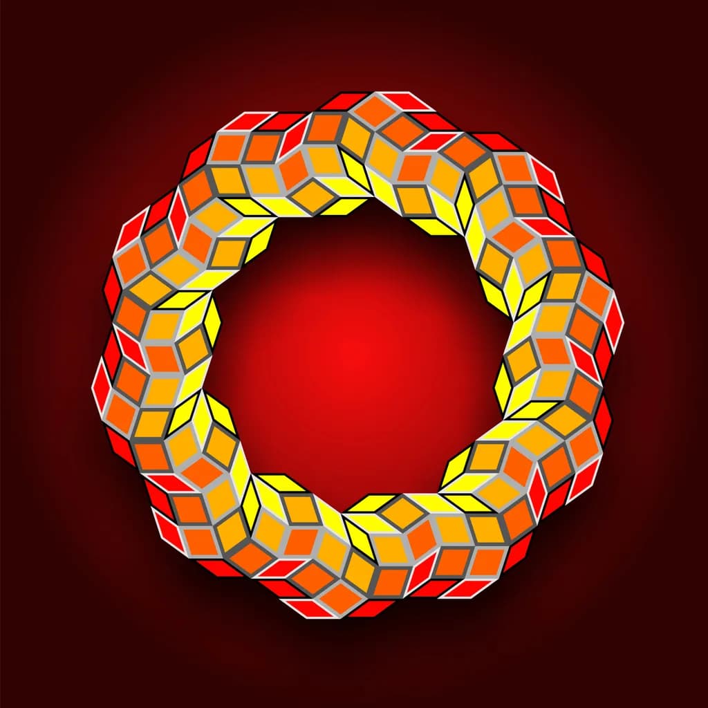 Vibrant Geometric Harmony: A Circular Dance of Color and Form