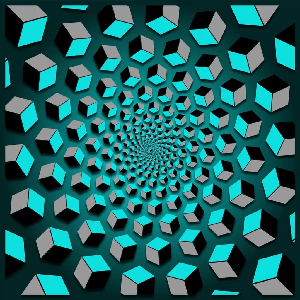Cyan Spiral: A Geometric Journey Through Abstract Dimensions