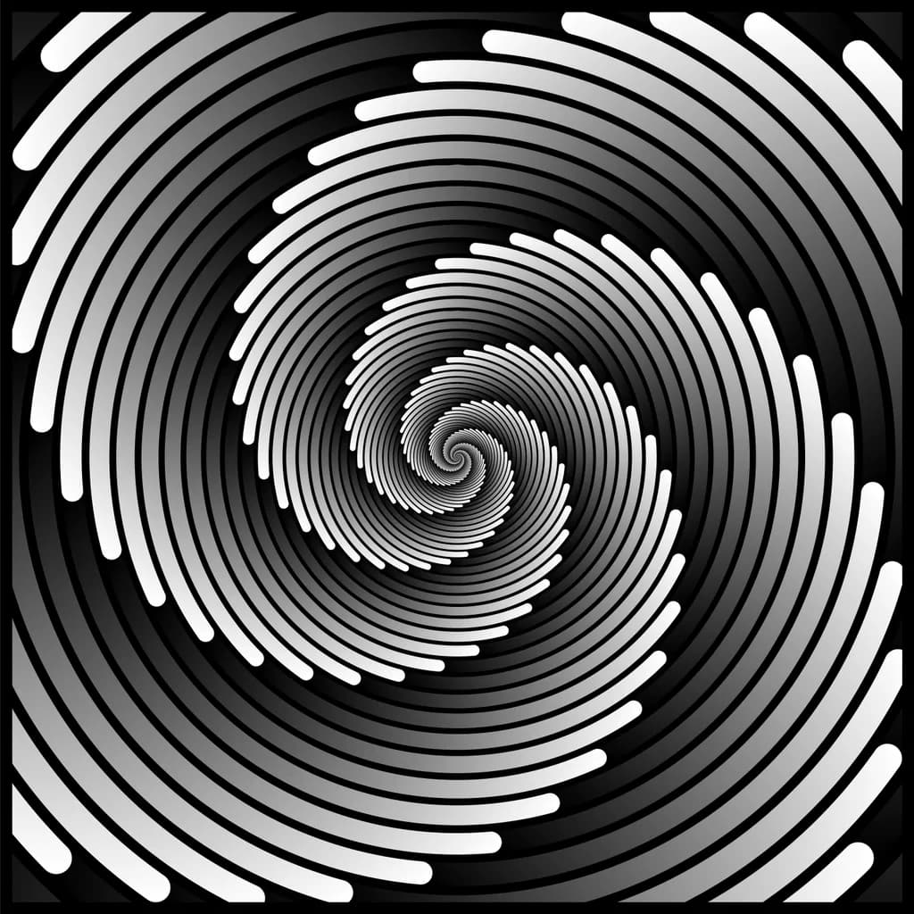Spiral Symphony: A Dance of Light and Shadow in Monochrome Elegance