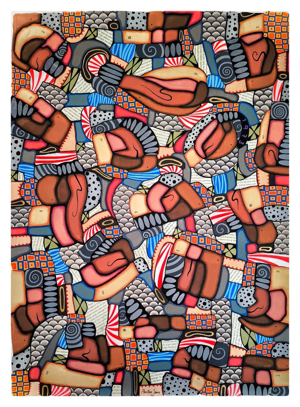 Vibrant Geometric Harmony: A Playful Dance of Color and Form in Abstract Art