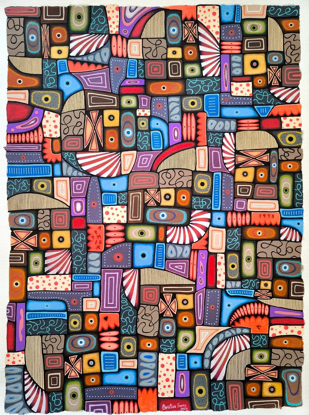 Vibrant Geometric Harmony: An Abstract Journey Through Color and Pattern