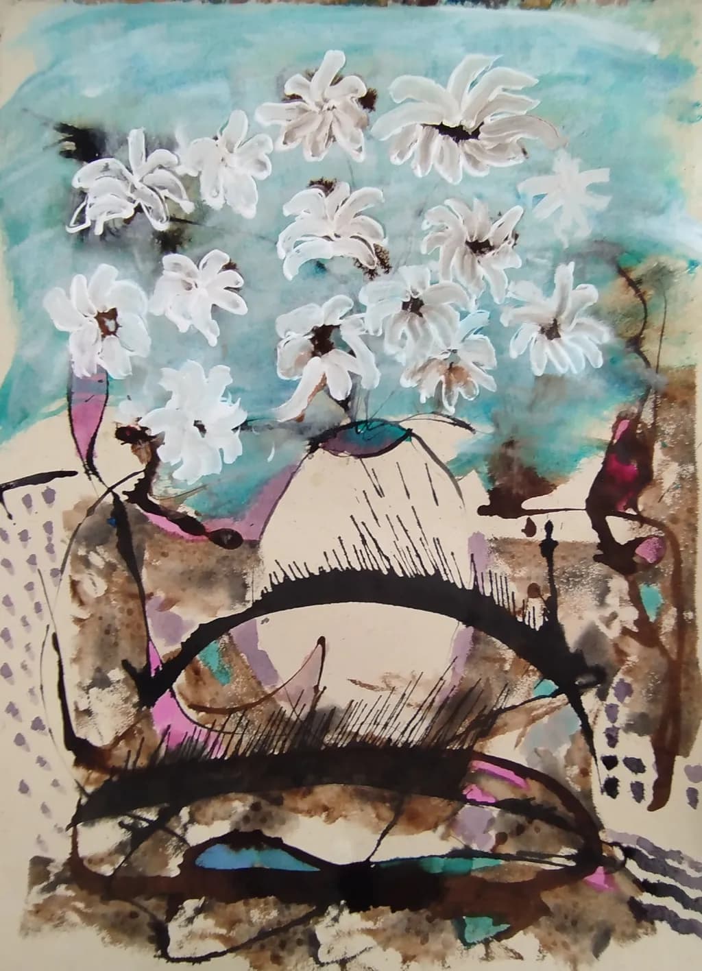 Whispers of Nature: A Floral Dreamscape in Abstract Watercolor