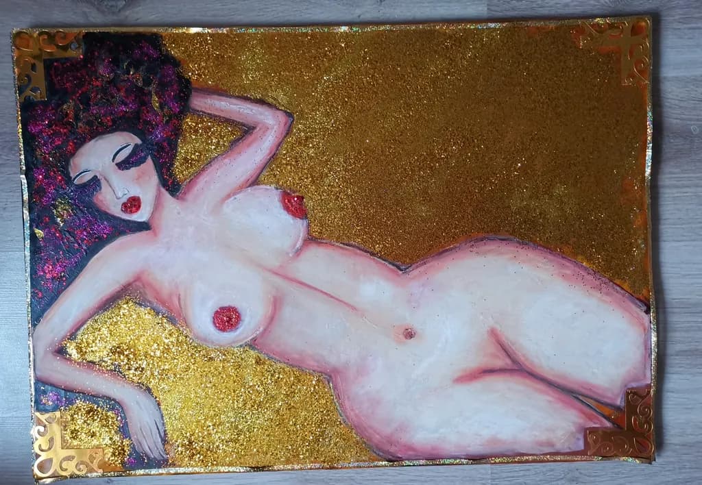 Golden Reverie: A Sensual Embrace of Form and Color