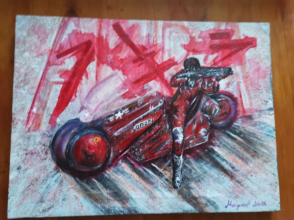 Revving Red: A Dynamic Journey on Two Wheels