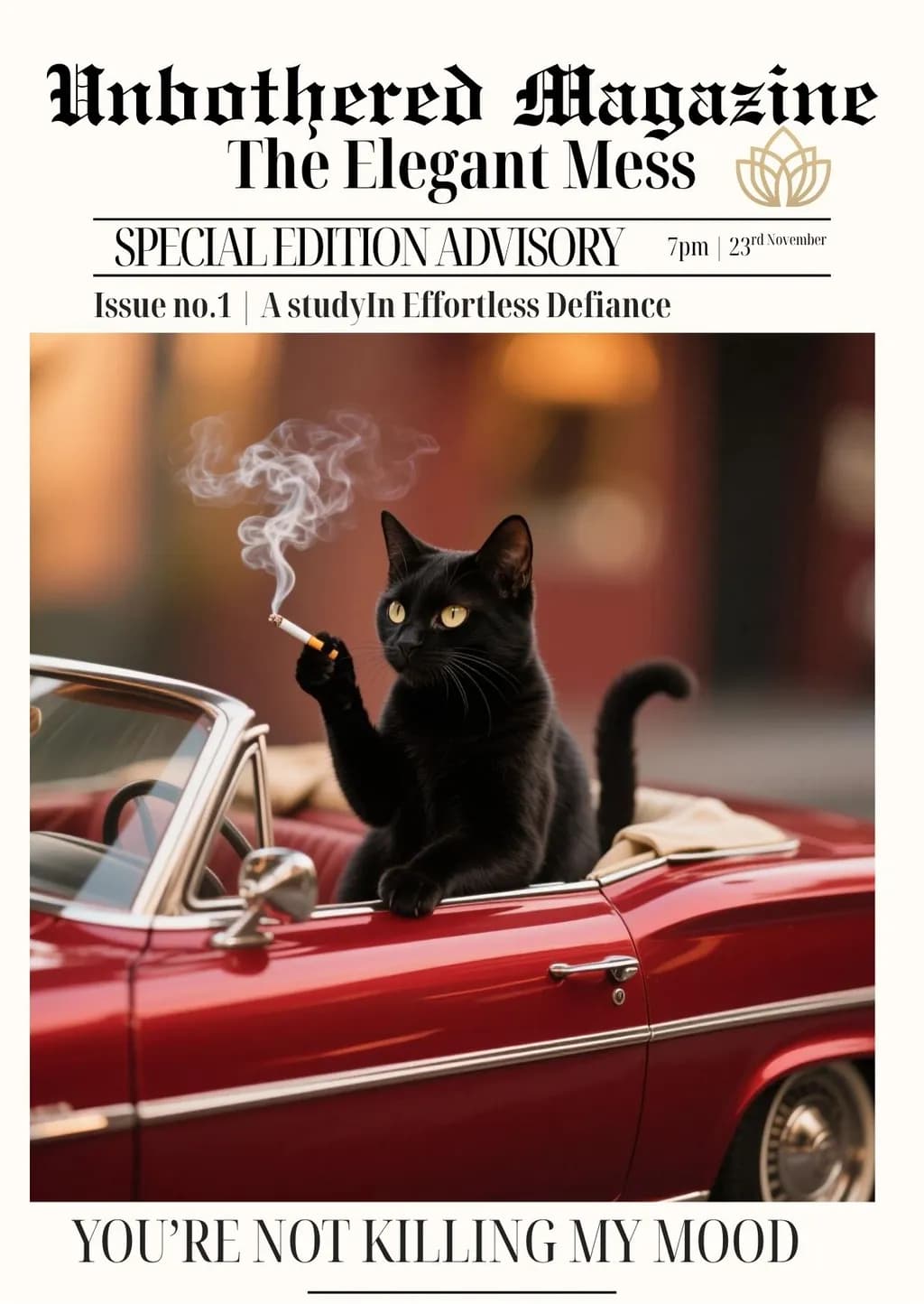 Unbothered Elegance: A Cat's Defiant Stroll in Style