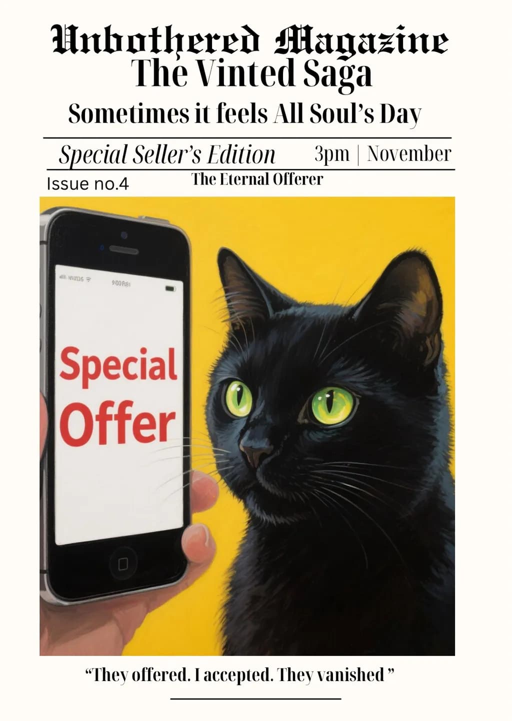 Whispers of the Eternal Offer: A Black Cat's Digital Encounter