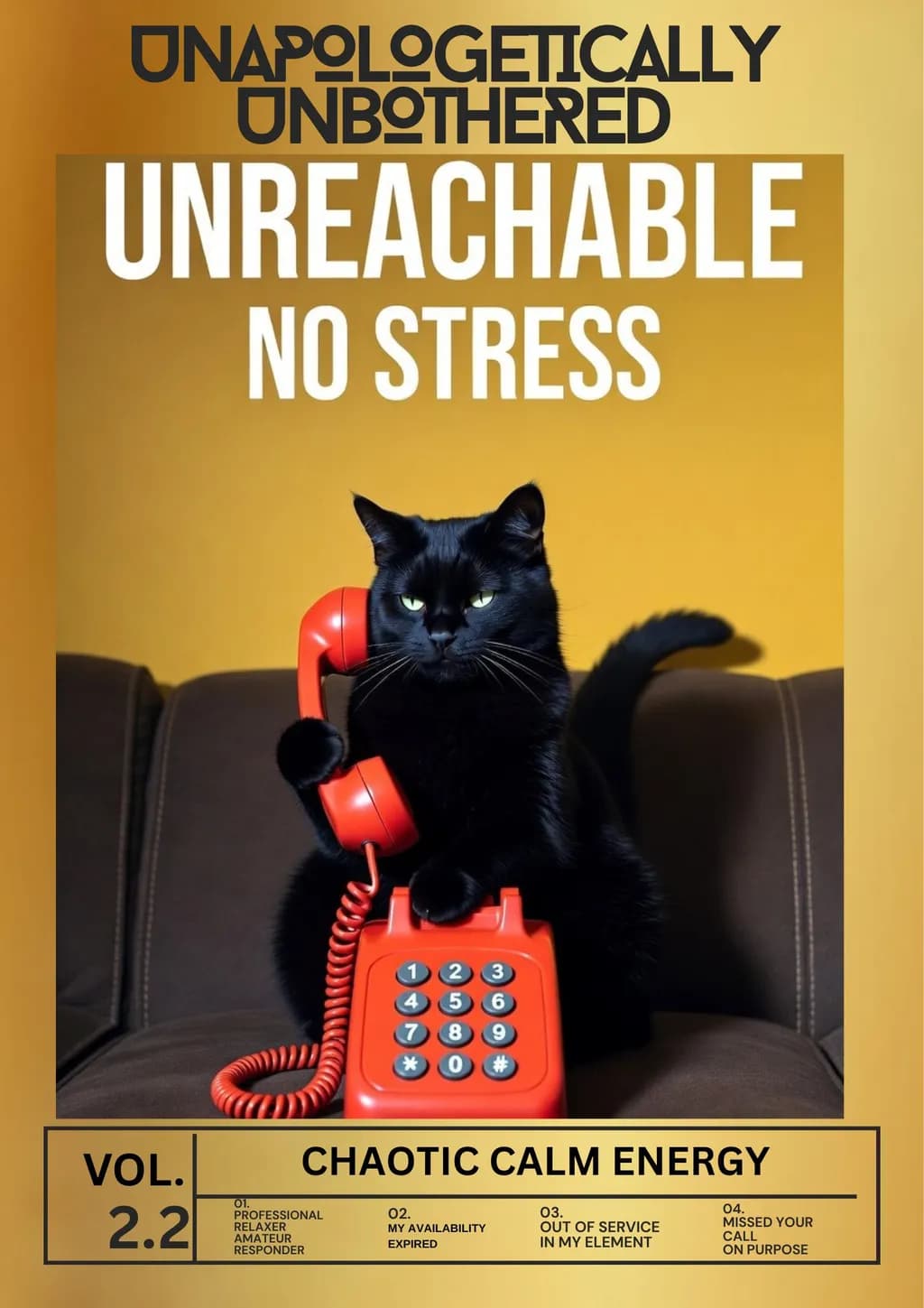 Unapologetically Unbothered: The Chaotic Calm of a Cat's Serenity