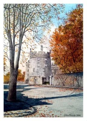 Whispers of Autumn: A Castle's Embrace in a Golden Landscape