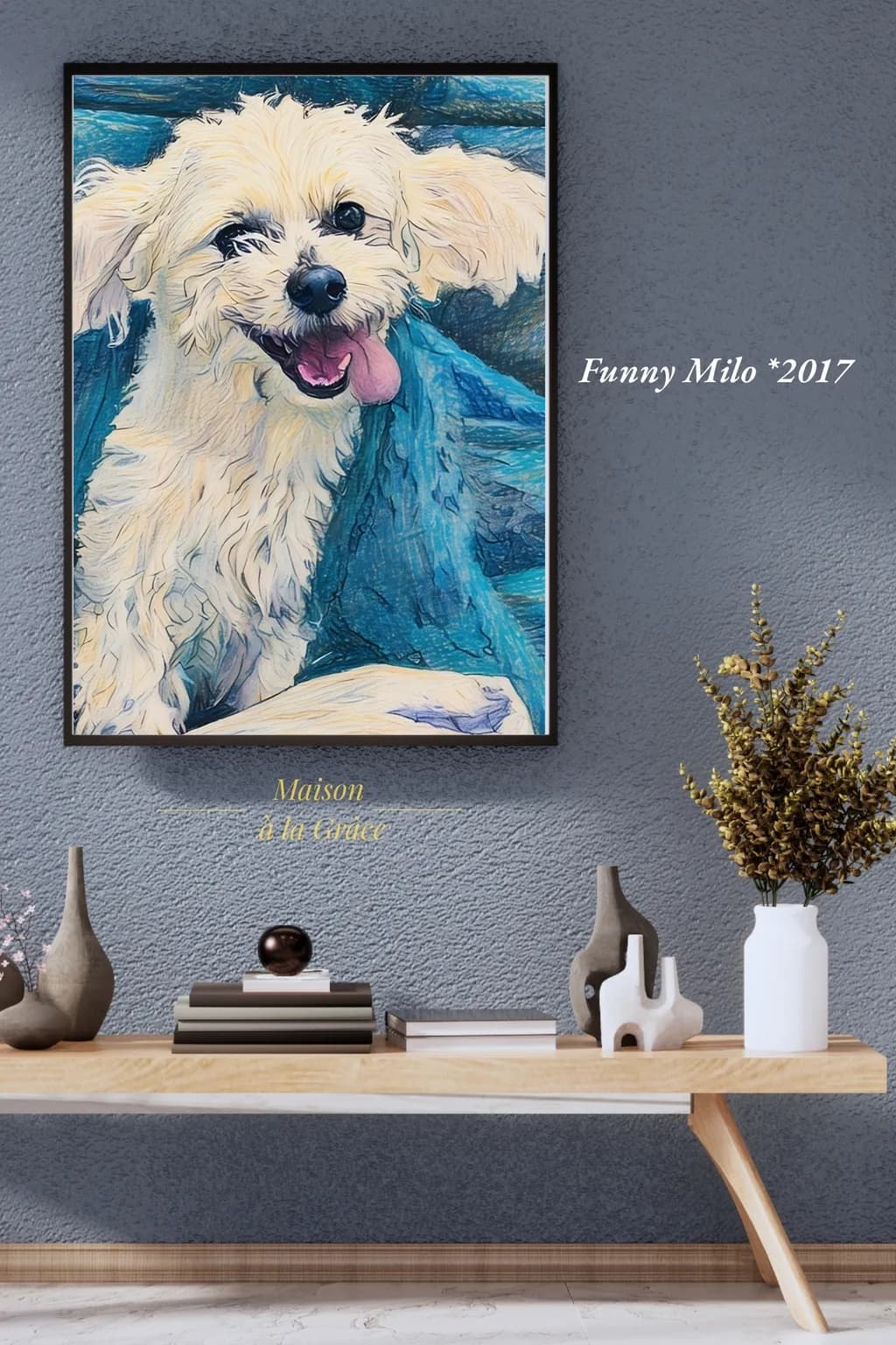 Whimsical Joy: Milo's Playful Spirit in Vibrant Hues