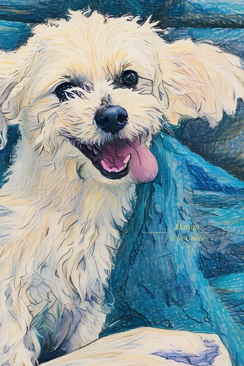 Joyful Whiskers: A Playful Pup's Delight in Vibrant Hues