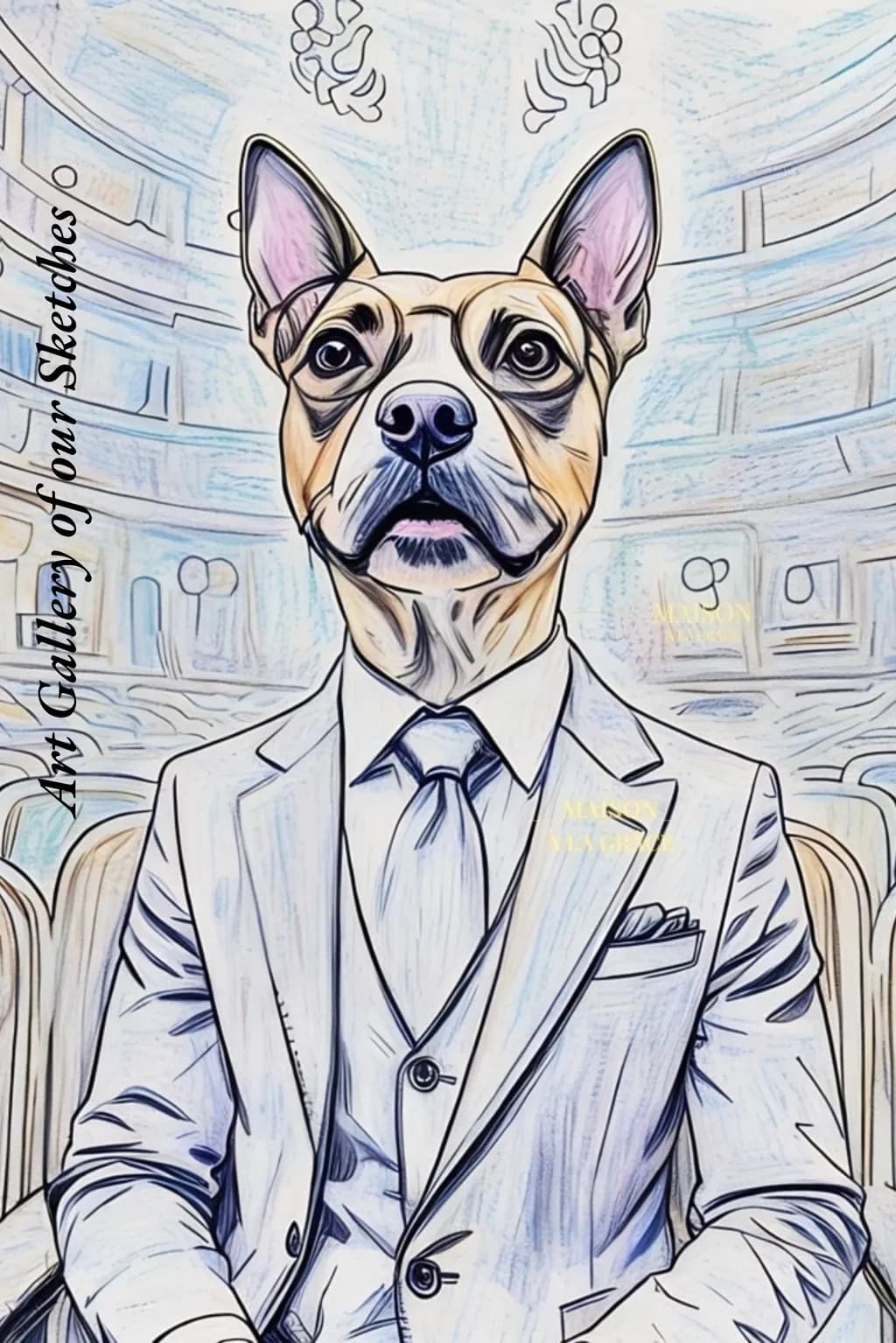 Dapper Dog: A Humorous Portrait in Formal Attire