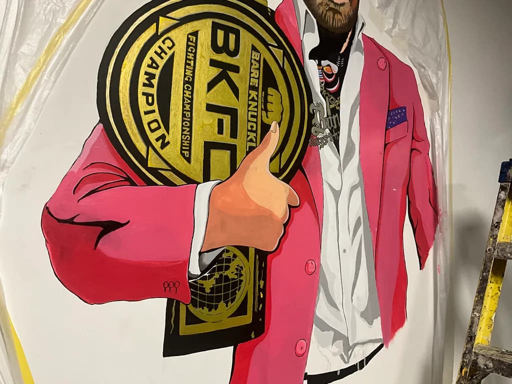 Champion's Embrace: A Bold Tribute to the Spirit of Victory in Pink