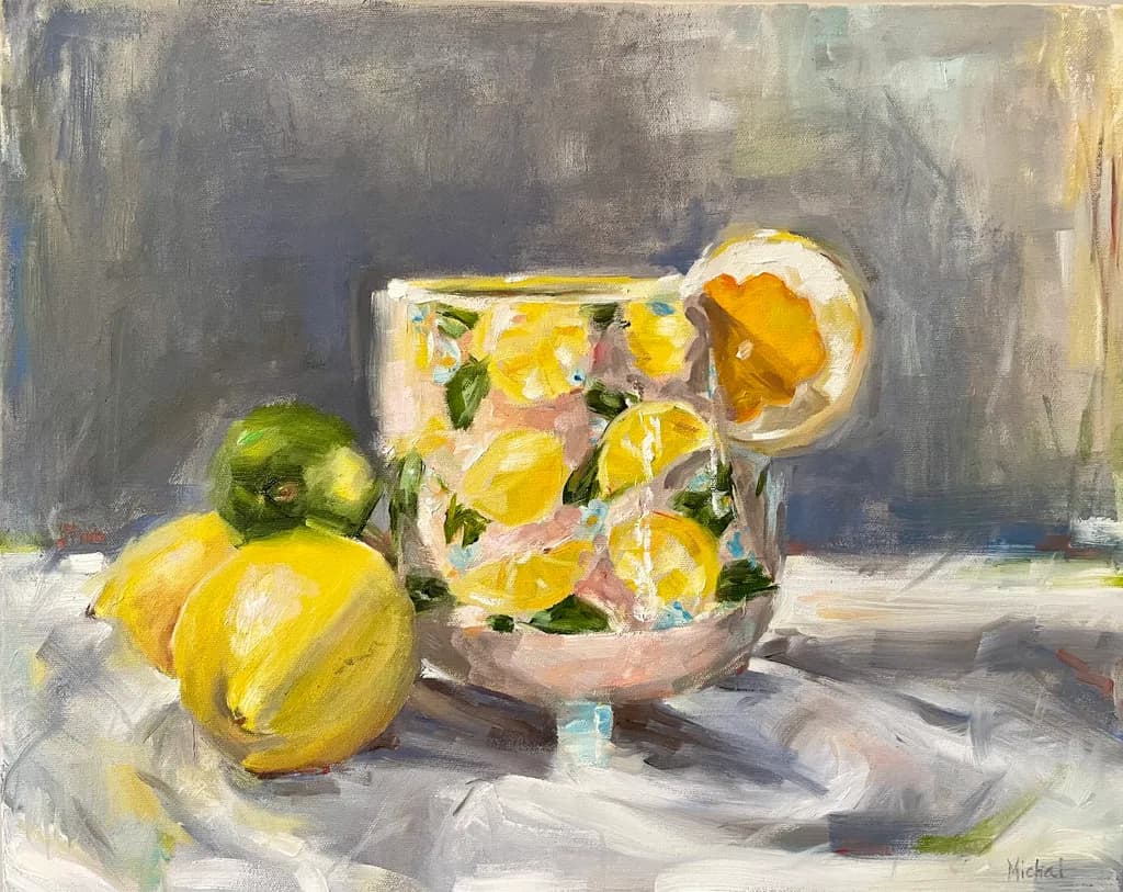 Lemons and Glass Still Life