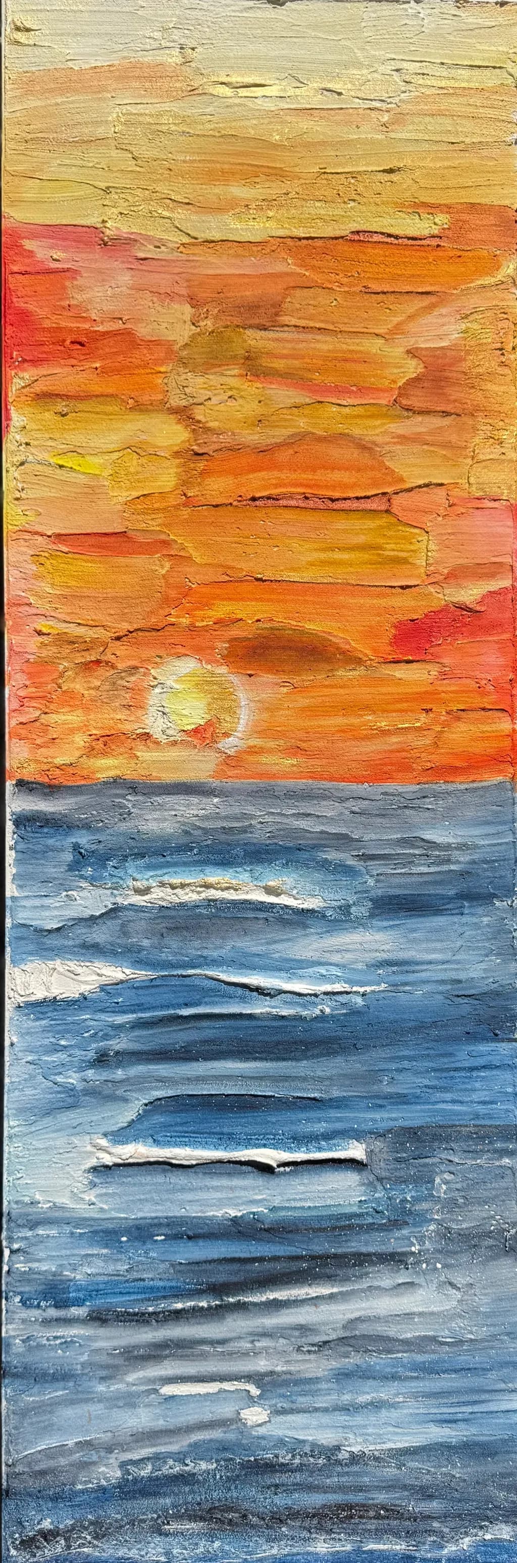 Vibrant Serenity: An Abstract Sunset Over the Ocean
