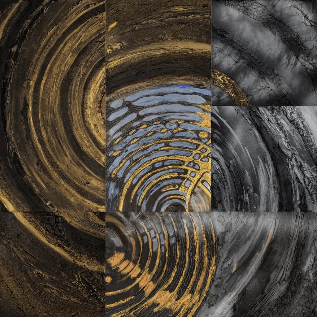 Whispers of the Earth: A Journey Through Textured Layers and Golden Ripples