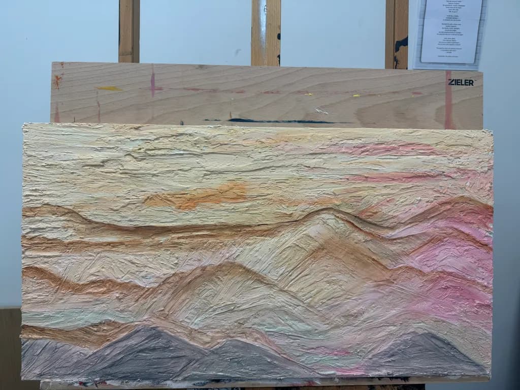 Whispers of Dawn: An Abstract Landscape in Textured Hues