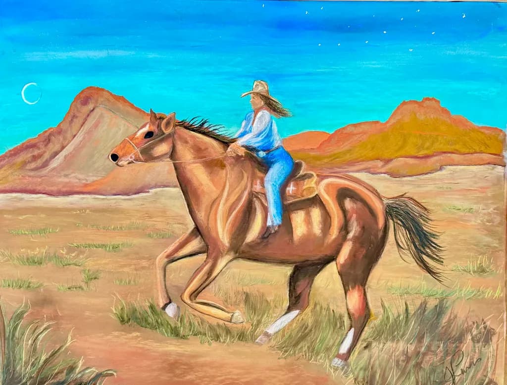 Riding the Horizon: A Journey Through Color and Emotion in Pastel Landscapes