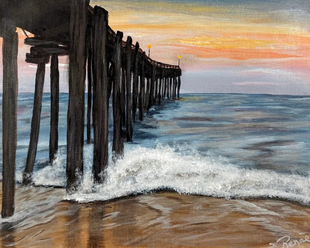 Sunset Pier Waves