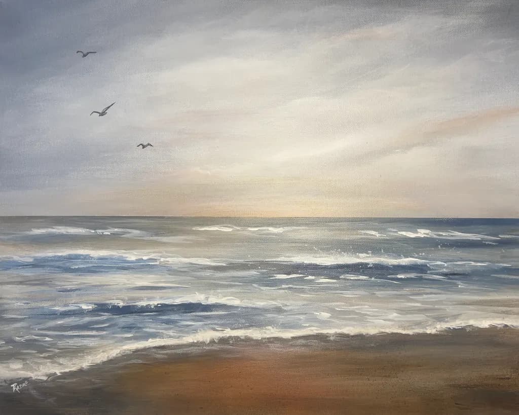 Whispers of the Ocean: A Serene Seascape at Dusk
