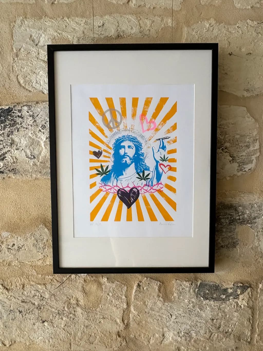 Jesus with Rays and Hearts