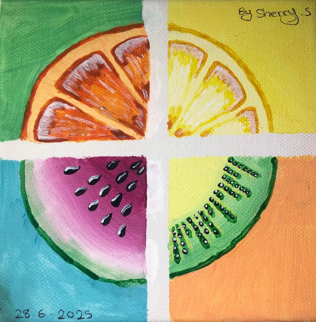 Vibrant Fruit Medley: A Colorful Celebration of Citrus and Melon