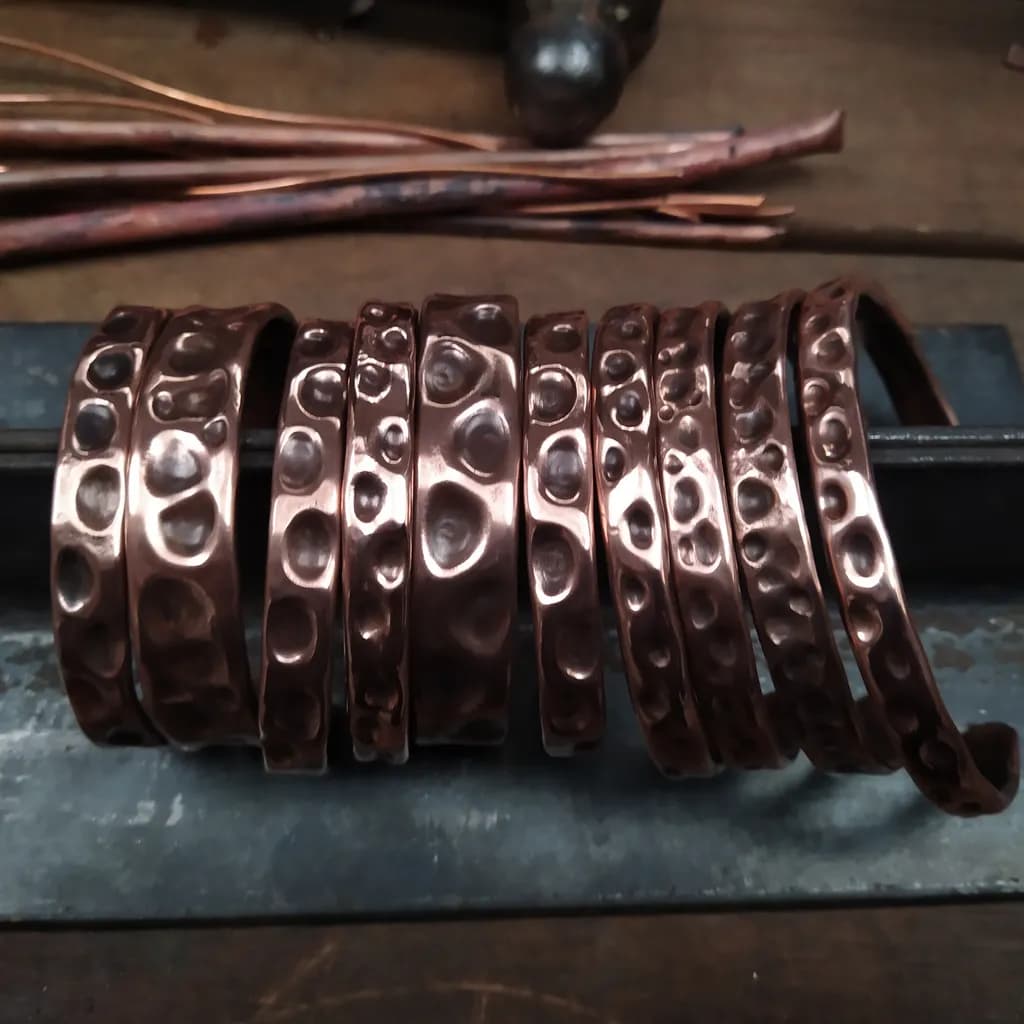 Handcrafted Copper Cuff Bracelets with Unique Textured Designs - Artisan Jewelry Collection