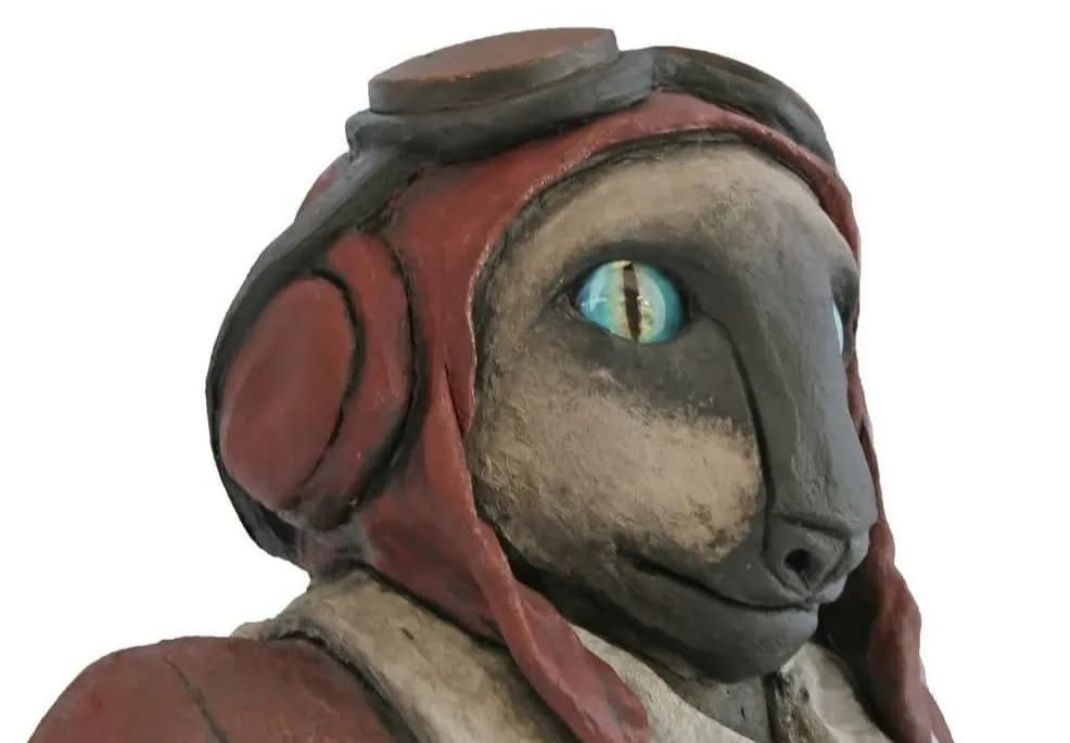 Whimsical Aviator: A Playful Sculpture of Adventure and Imagination