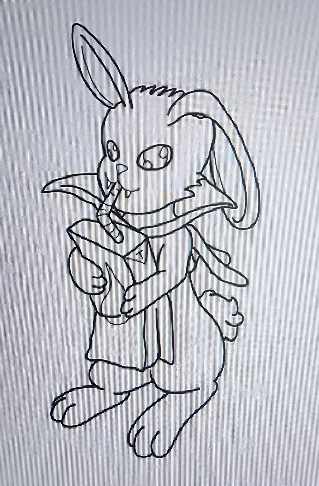 Whimsical Bunny with a Drink: A Playful Character Illustration