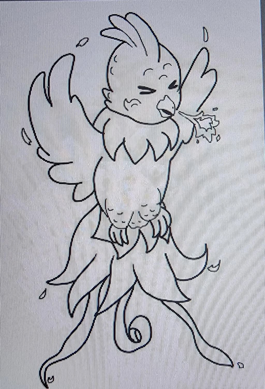 Whimsical Firebird: A Playful Cartoon Creature in Flight
