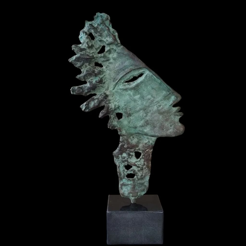Whispers of Time: A Bronze Profile Sculpture Reflecting Ancient Echoes