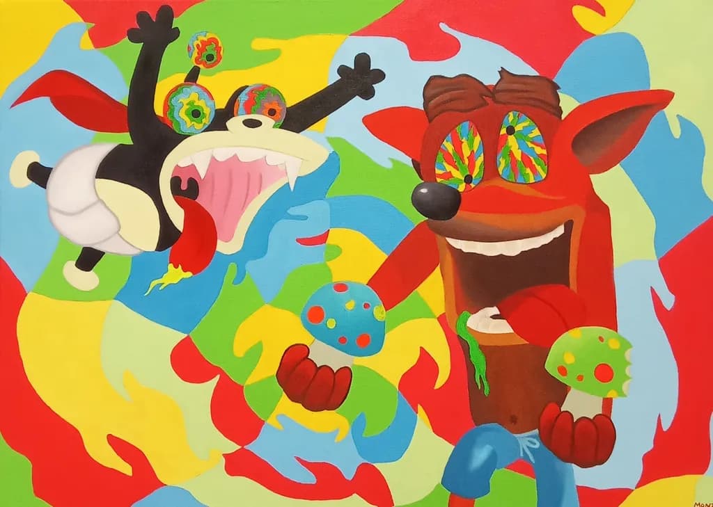 Vibrant Whimsy: A Surreal Adventure in Colorful Playfulness