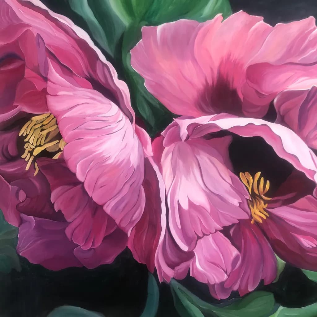 Blossoms of Elegance: A Lush Portrait of Pink Peonies in Full Bloom