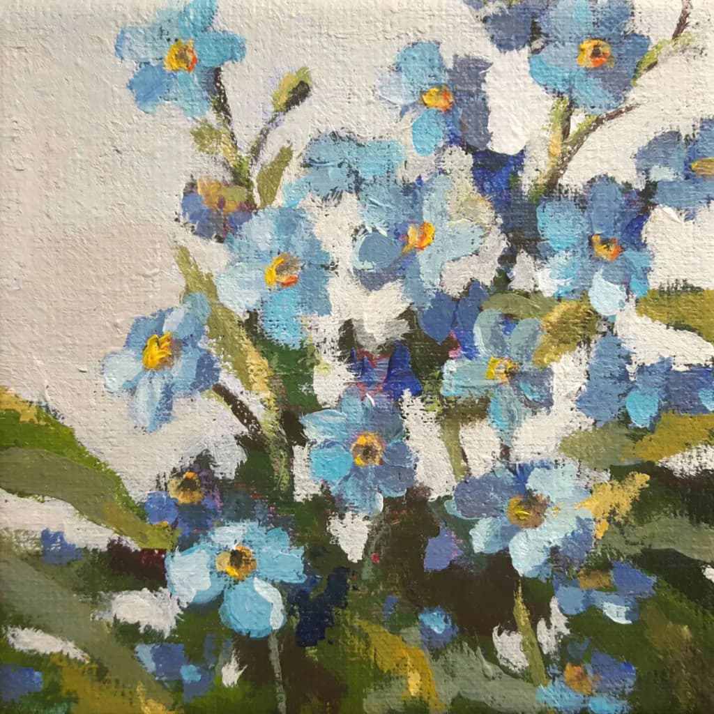 Whispers of Spring: A Vibrant Bouquet of Blue Flowers in Bloom