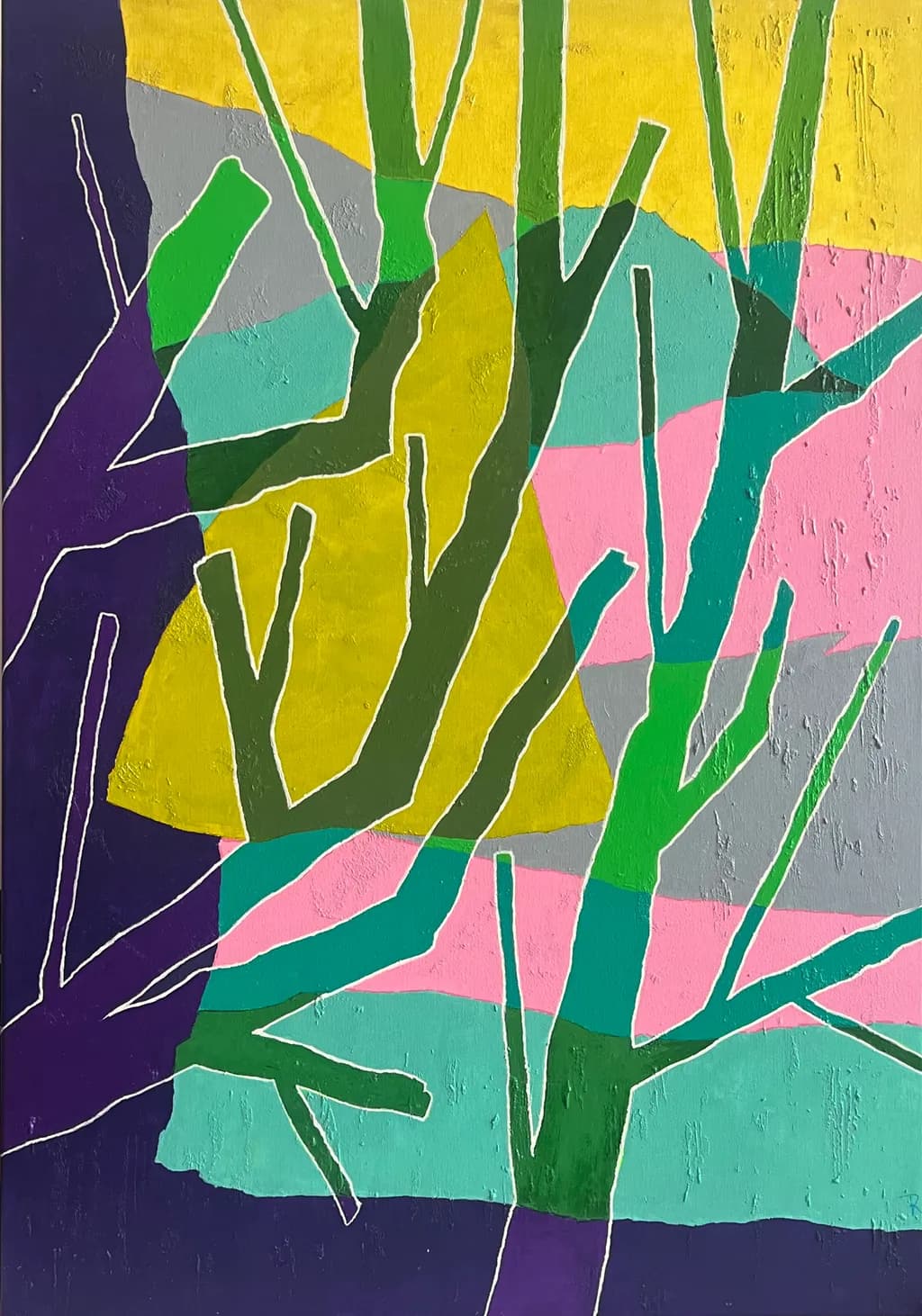 Vibrant Geometric Harmony: An Abstract Exploration of Nature's Colors
