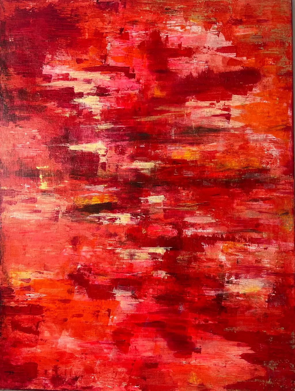 Crimson Whispers: A Dance of Passion and Emotion in Abstract Form