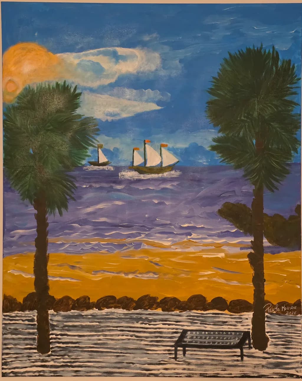 Sunset Sailboats