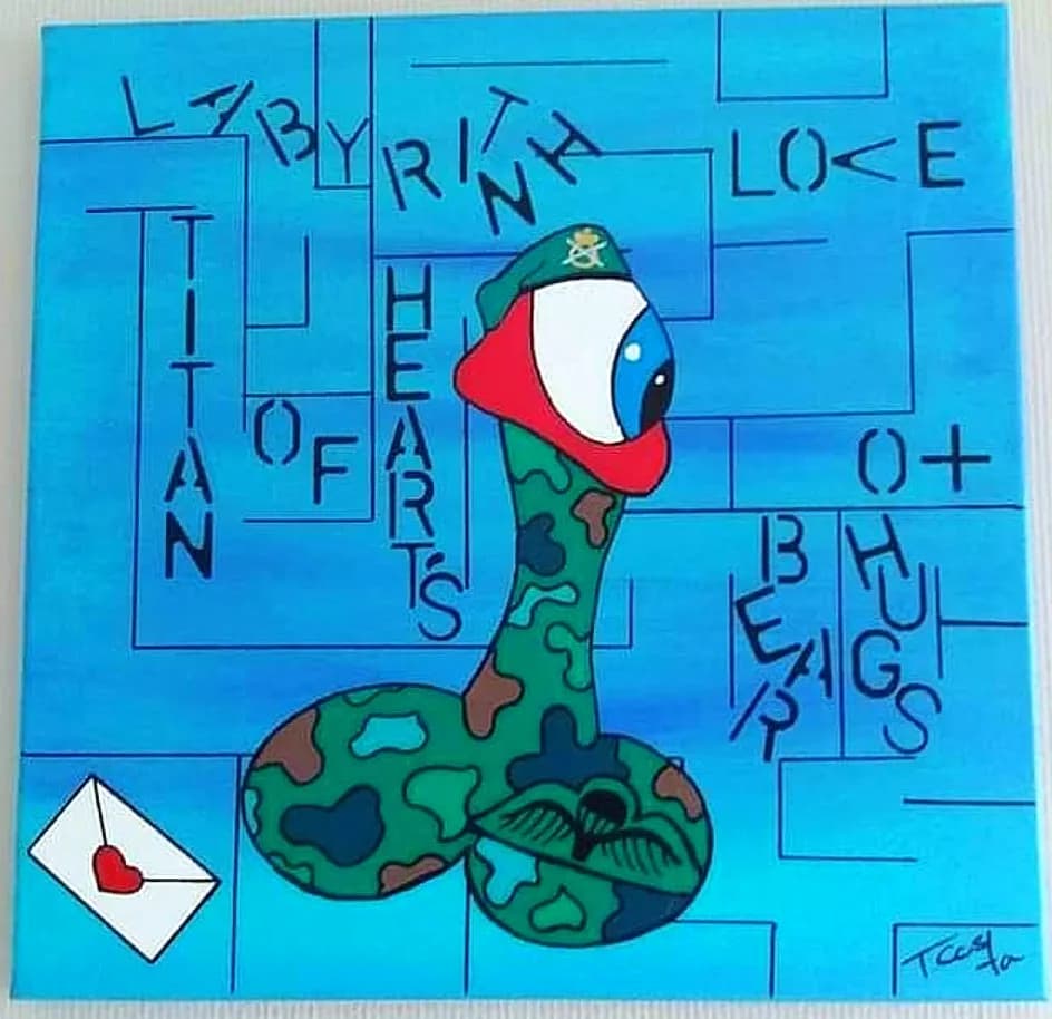 Whimsical Labyrinth of Love: The Titan of Hearts in Camouflage