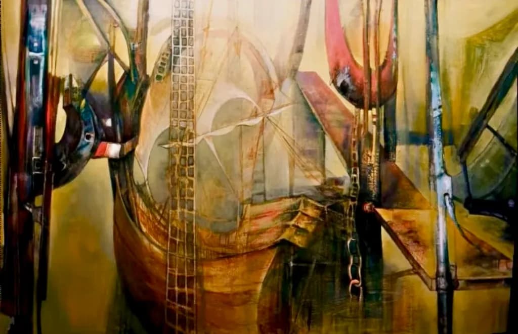 Harbor Vessel in Abstract Light