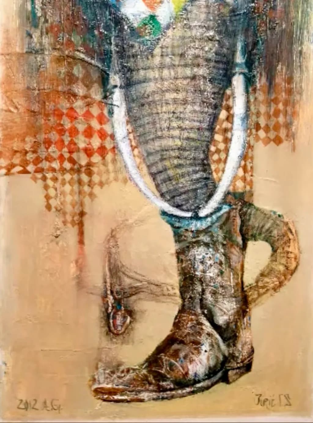 Elephant in Patina Tones
