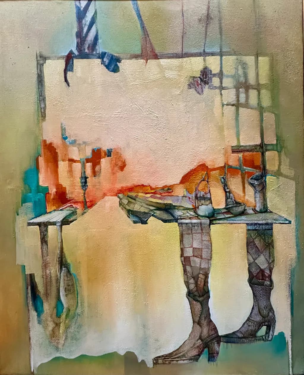 Whispers of Reflection: An Abstract Exploration of Form and Color