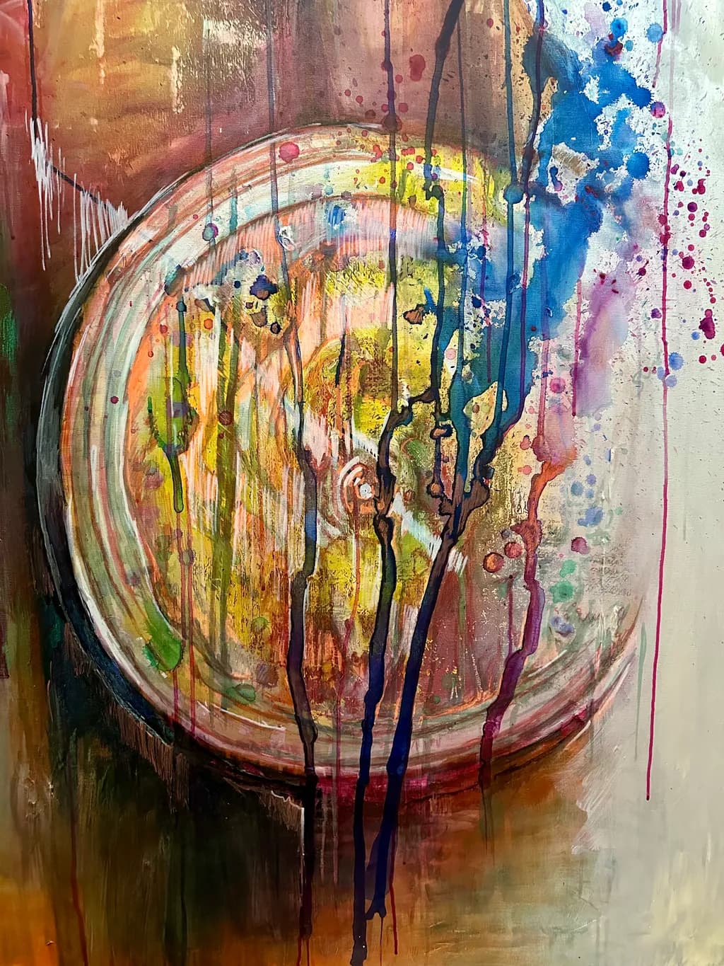 Vibrant Drips: An Abstract Journey Through Color and Texture