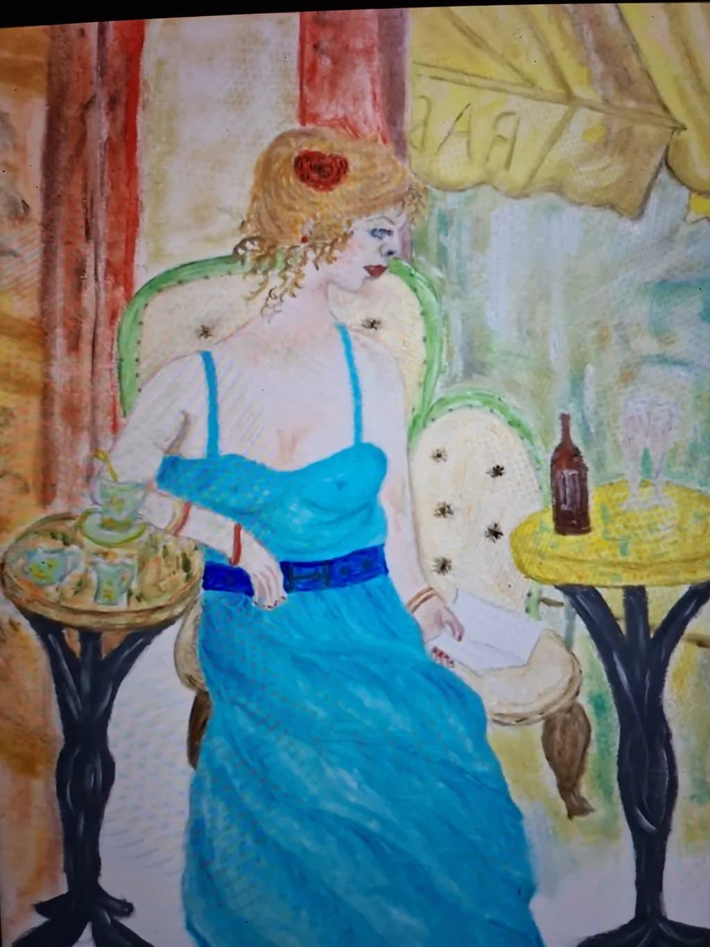Elegant Vintage Escape: A Colorful Portrait of Relaxed Femininity