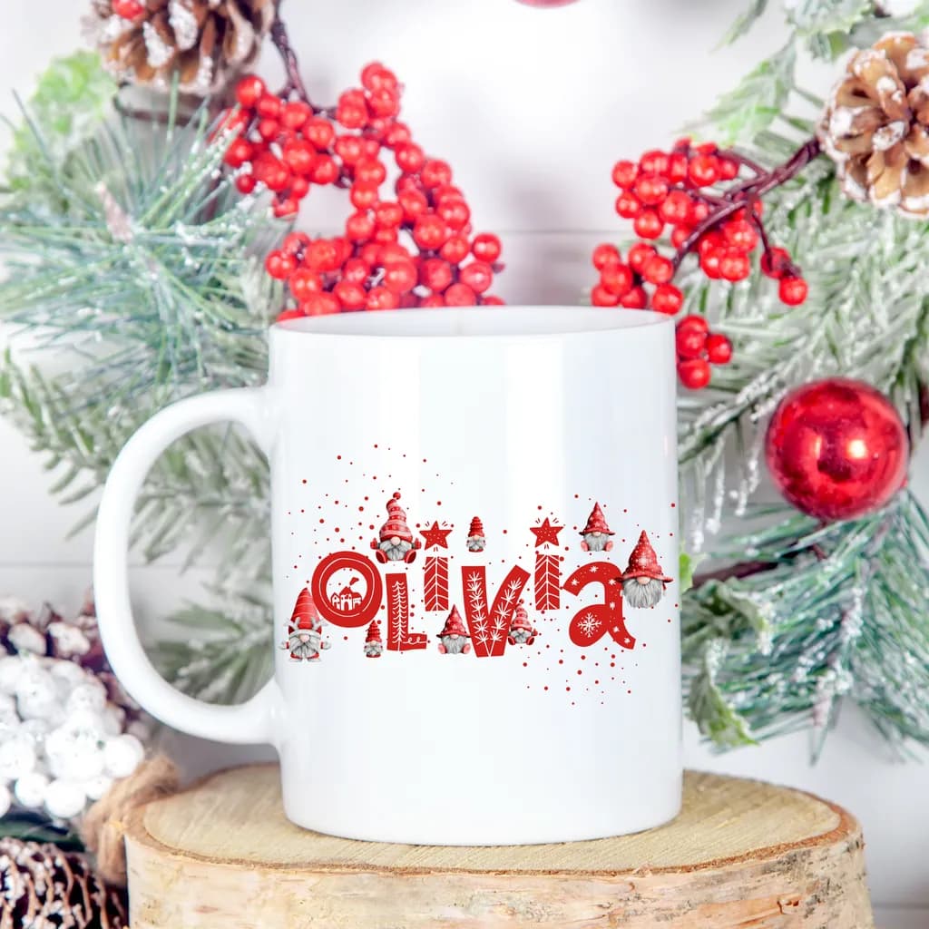 Festive Red Personalized Mug: A Touch of Holiday Cheer for Every Sip