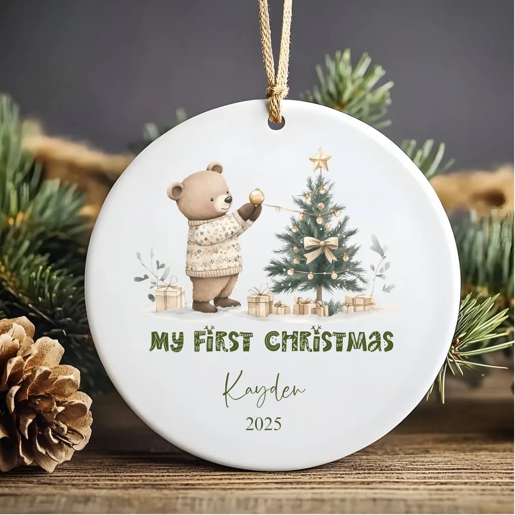 Whimsical Bear's First Christmas Ornament: A Cherished Keepsake for Kayden 2025