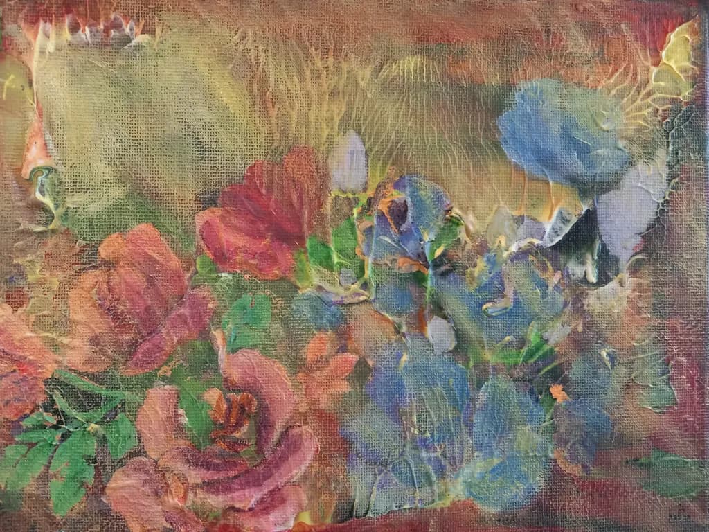 Whispers of Color: A Floral Symphony in Abstract Expressionism