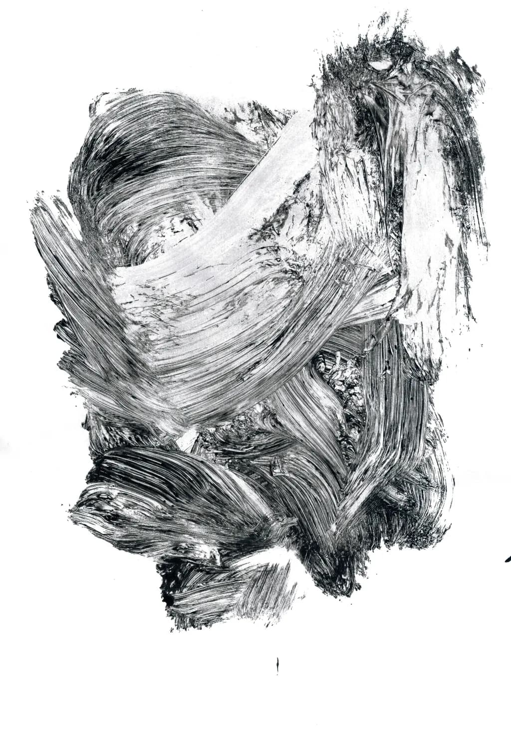 Whispers of Monochrome: An Expressive Dance of Dynamic Brushstrokes